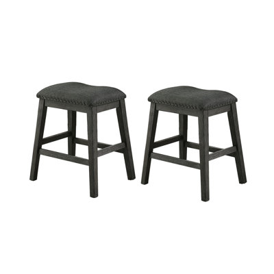 Linen-Fabric Padded Counter Stool,  Set Of