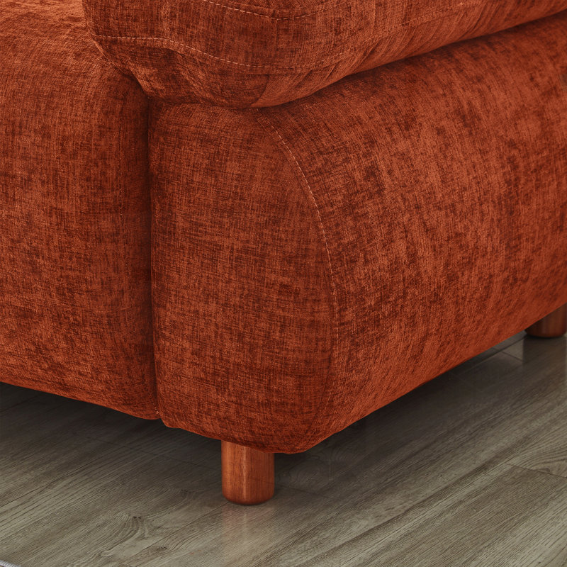 Canapé modulaire rembourré en L avec repose-pieds amovible en chenille moderne pour une assise flexible et confortable