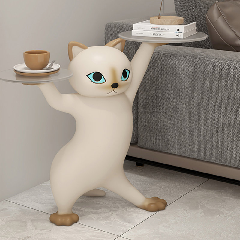 23''H Enchanting Cute Cat Side Table