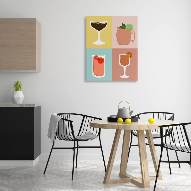 "Mixed Cocktail Drinks", art mural par Natalie Carpentieri, H 40 po x l 30 po