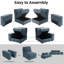 Ensemble de canapé modulaire moderne avec rangement pour sièges, canapé en chenille confortable pour le salon, le bureau, siège profond, charge USB, avec housse amovible-1951901085