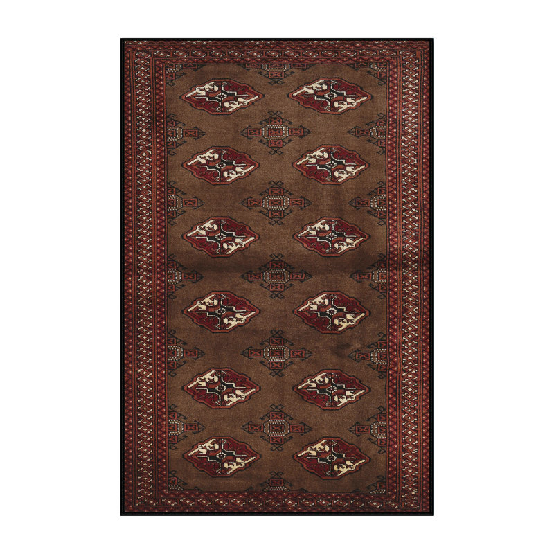 Tapis brun à motif oriental, Rectangle 6 pi x 9 pi