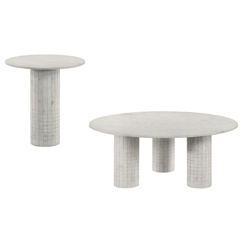 Ensemble de tables basses et de tables de bout 2 pièces Astoria, 2 Pcs: Coffee Table, End Table