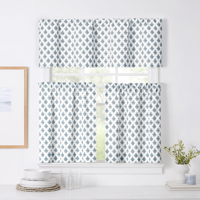 Milsap Tailored Curtain Valance, Blue