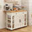 Brianny Rolling Kitchen Cart Island with Foldable Tabletop 2 Drawers and Power Outlet-629526644