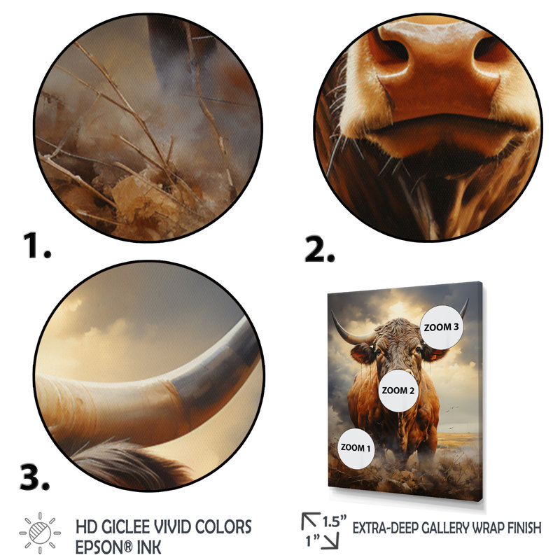 Cow Noble Guardians - Animals Canvas Art Print, H 32 po x l 16 po x P 1 po, Toile tendue
