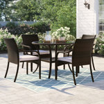 Tahirul 4 - Person Patio Dining Set with Round Table , Cushions Included