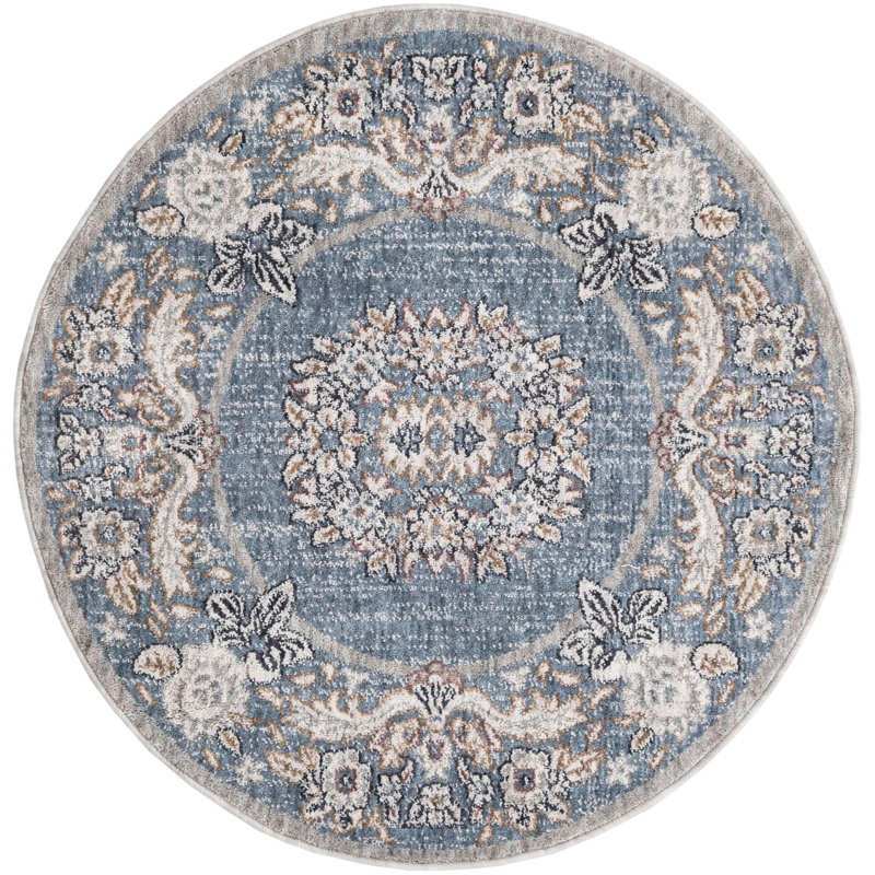 Erica Floral Indoor Rug, Round 3'3"