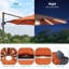 Parasol en porte-à-faux éclairé avec manivelle 132 po Eirlys-304110524