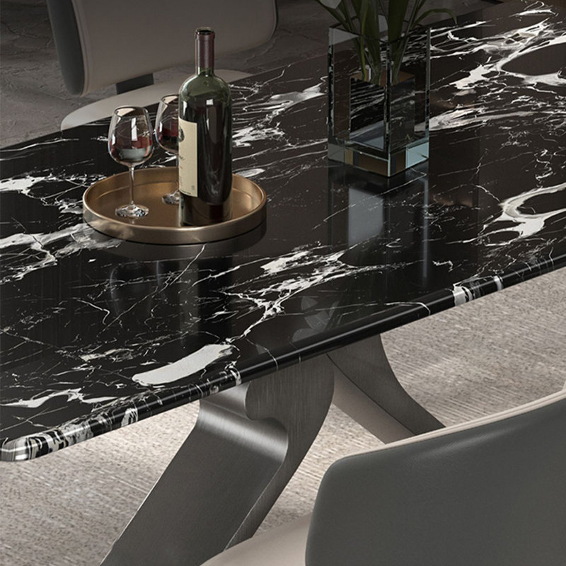 Tables de salle à manger rectangulaires en marbre Luxury, H 29,5 po x L 55 po x l 31,5 po