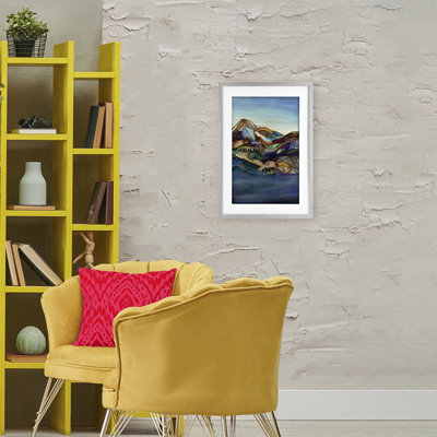 «Patchwork Collage Mountains», reproduction encadrée sous verre, conception de Van Horne-Borcherding