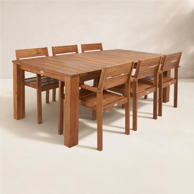 Azul 81" Acacia Patio Dining Set
