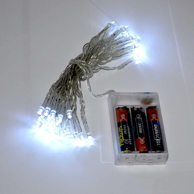 LED Indoor / Outdoor String Lights, 3cm H x 8cm L x 4cm D, White