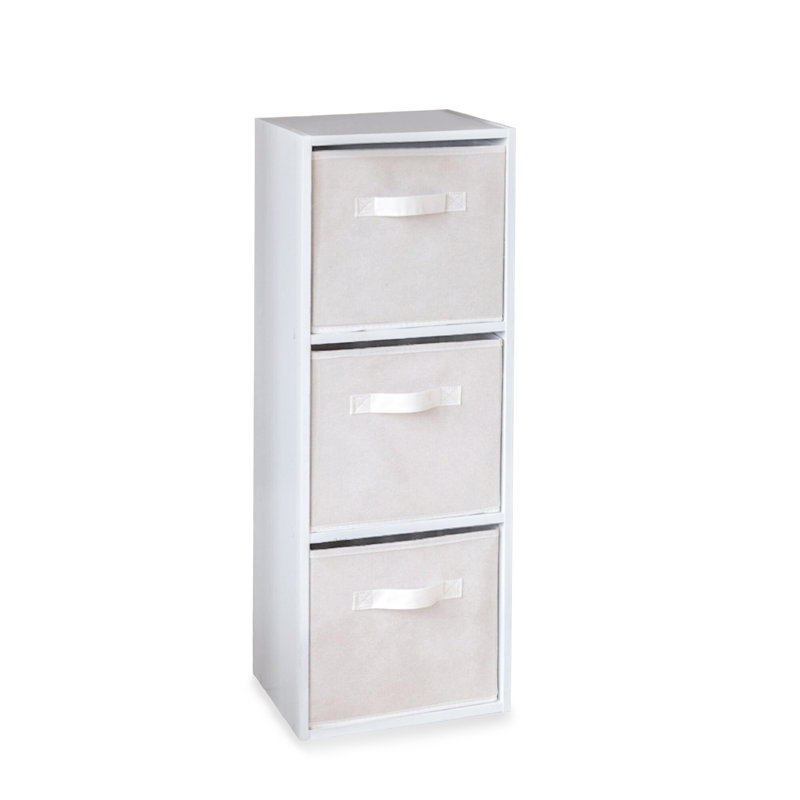 Northville 80cm H x 30cm W Cube Bookcase, White, (3 Shelves) 80cm H x 30cm W x 23.5cm D