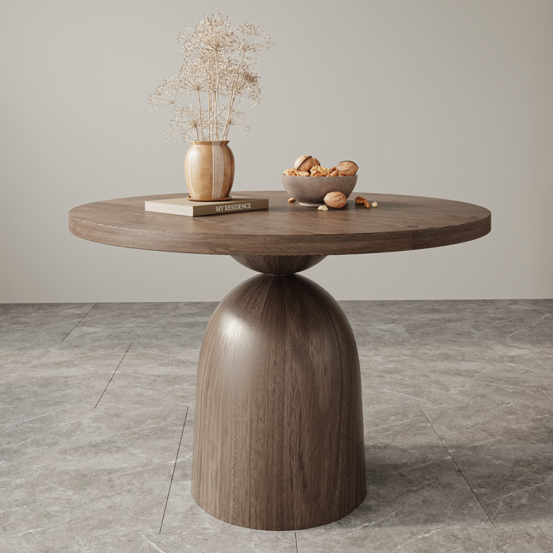 Dark Walnut Dining Table Solid Wood Kitchen Table, 29.52" H x 43" L x 43" W
