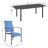 7 Piece Patio Expandable Table Dining Set, Outdoor Dining Table And Chairs Set For 4 To 8, 6 PVC-coated polyester Chairs, 1 Iron Expandable Dining Table, Patio Furniture Set For Deck, Backyard, Lawn, Poolside-109336122