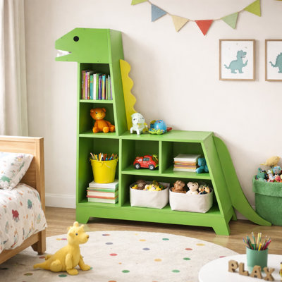Teamson Kids Dinosaur Bookcase / Toy Organizer