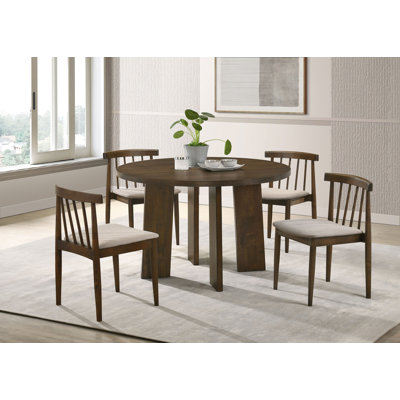 Strouse 5-Piece Dining Set Wheat And Walnut