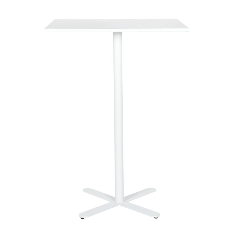 Square Metal Outdoor Dining Table , in. W in. D, Frosted White, 41.34" H x 30" W x 30" L