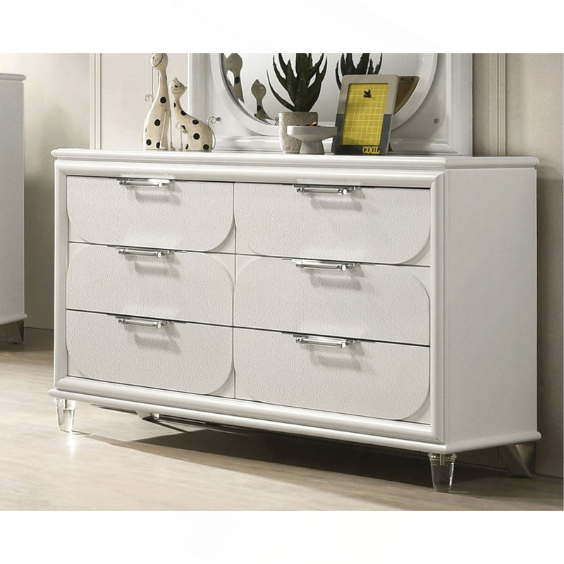 Panneaux embossés contemporains en acrylique avec commode et commode 1 pièce Contemporary