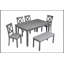 6 Piece Kitchen Dining Set, Rectangular Wooden Table With 4 Upholstered Chairs And A Bench, Ideal For Family Meals And Gatherings-644268864-644268871-644268869