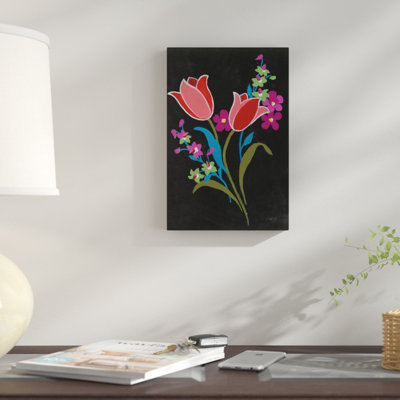 « alpine bouquet iv », reproduction sur toile tendue en noir