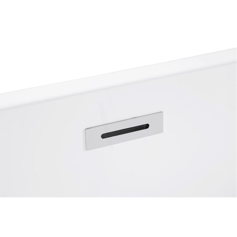43"  Acrylic Freestanding Bathtub ,Spacious Rectangle Shape, Gloss White Finish, Chrome Overflow & Pop-Up Drain CUPC Certificate