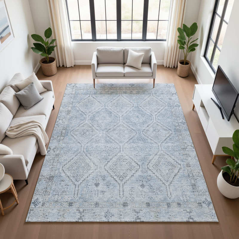 Machine Washable Indoor/Outdoor Chantille ACN2727 Diamonds Rug, Wheat, 9' x 12'