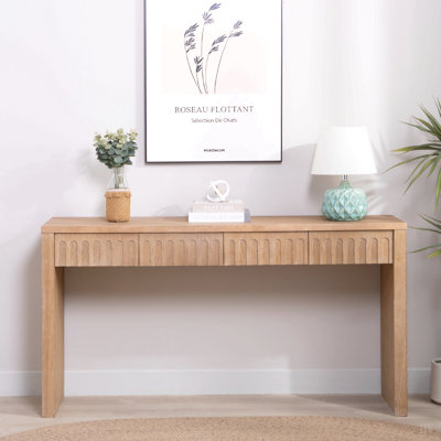 Modern Console Table with 4 Drawers – 59.2" Entryway Table