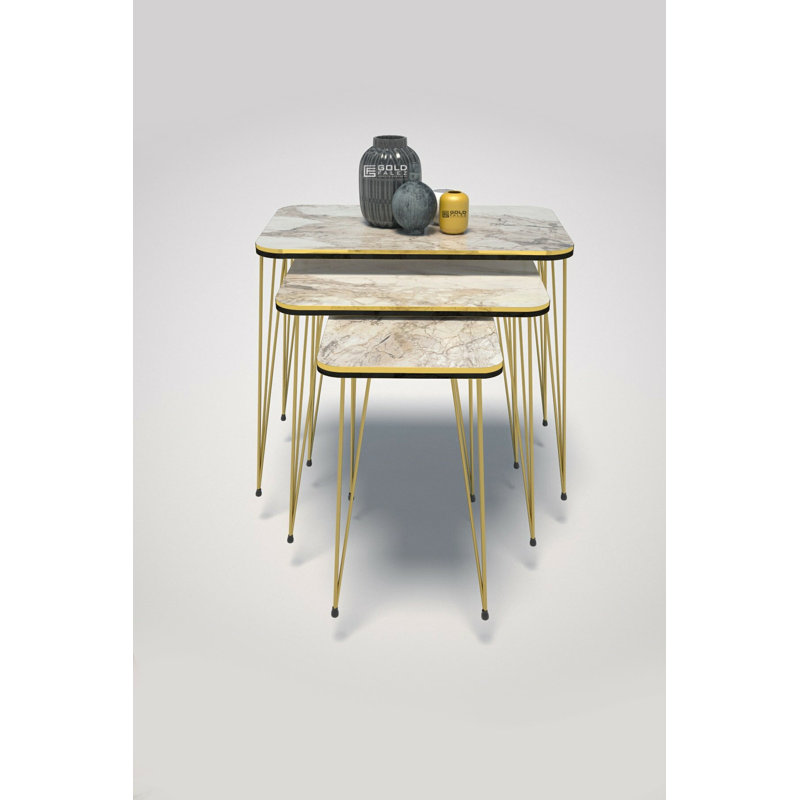 Ayleen 24cm Console Table, White Marble