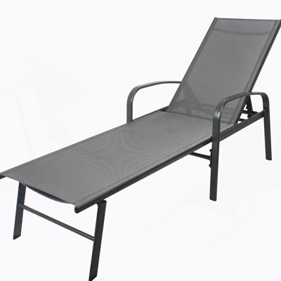 Outdoor Patio Swimming Pool Lounge Gray Color With Pillow