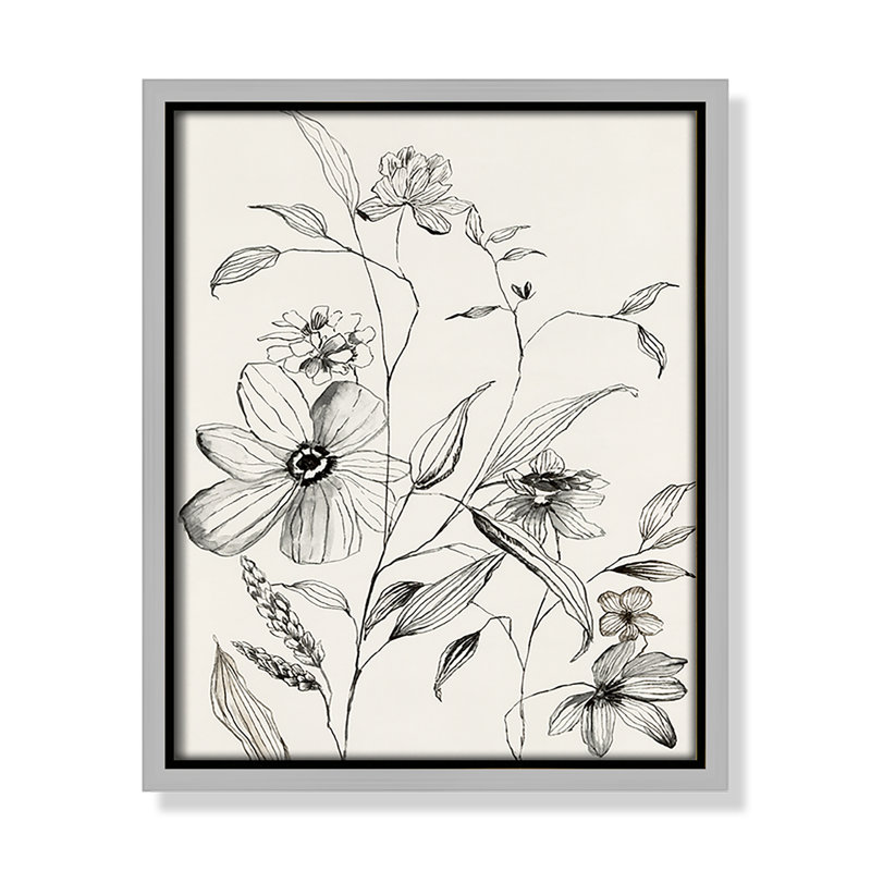 «Petal Harmony II» par Emma Peal, Toile argentée avec cadre flottant, Non, H 11,5 po x l 9,5 po x P 2 po