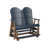 Navy Blue Top/Antique Mahogany Base