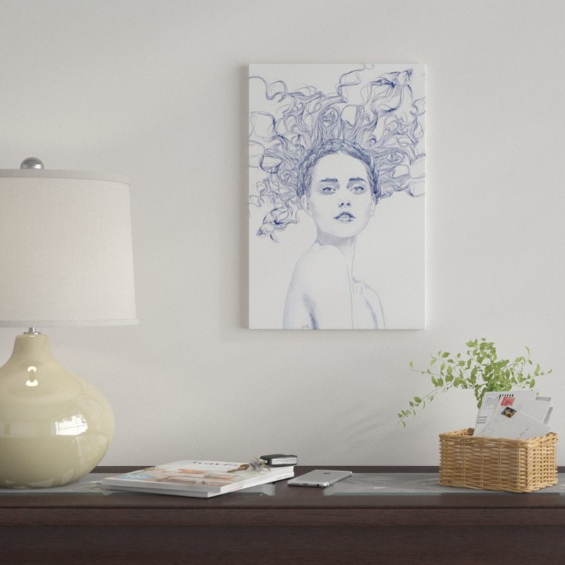 « blue summer », impression sur toile tendue, H 12 po x l 8 po x P 0,75 po, Pas de tapis, Toile tendue