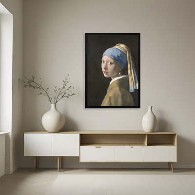 Classic Elegance "Girl with a Pearl Earring" by Johannes Vermeer Framed Print Wall Art