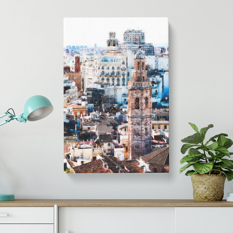 Valencia Skyline In Spain - Wrapped Canvas, 60cm H x 40cm W x 3cm D