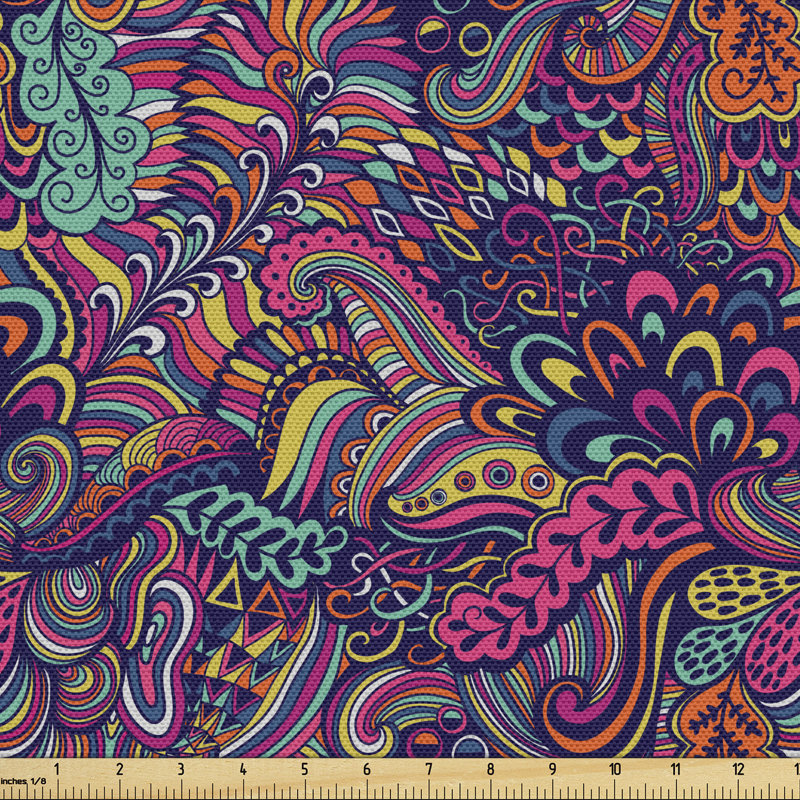 Tissu psychédélique Ambesonne, l 58 po x L 180 po