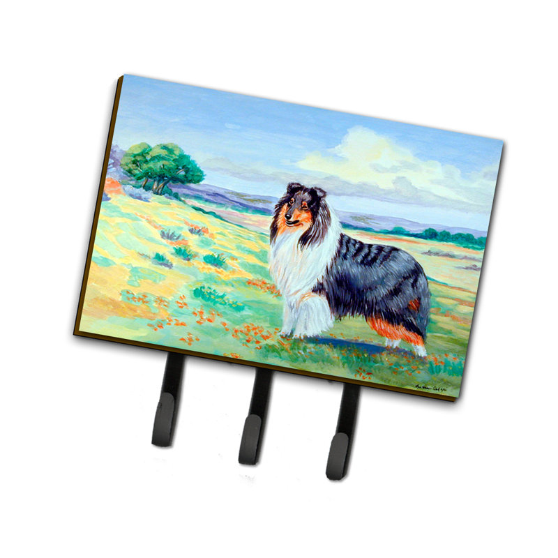 Porte-laisse collie et crochet à clé