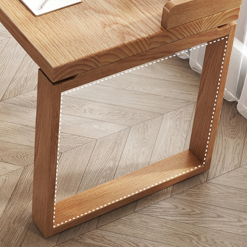 Bureau rectangulaire brun en bois massif, H 29,53 po x l 62,99 po x P 27,56 po