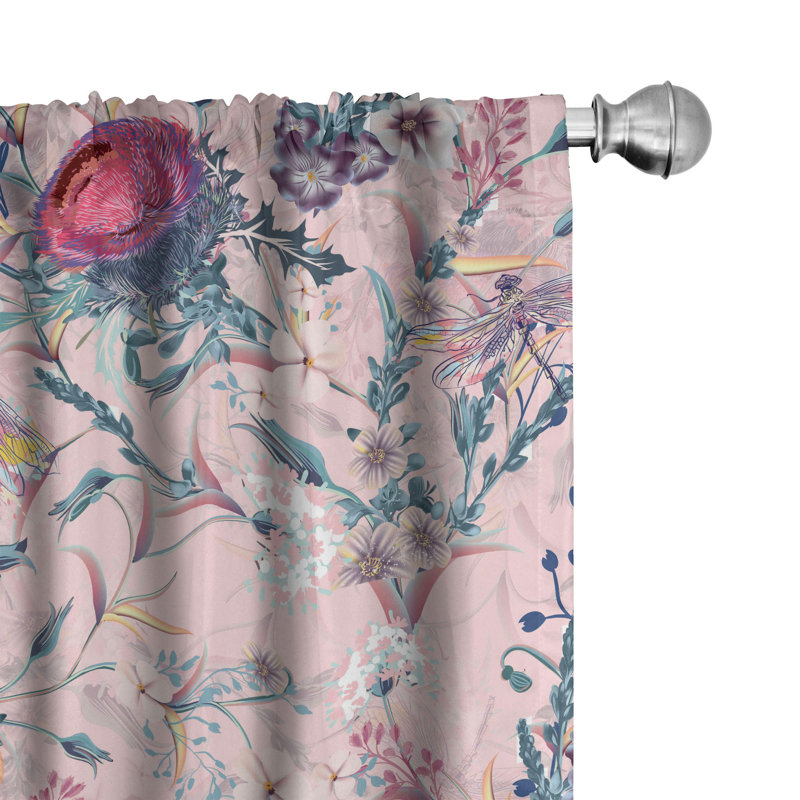 Edisa Semi Sheer Curtain Pair, 28" W x 63" L