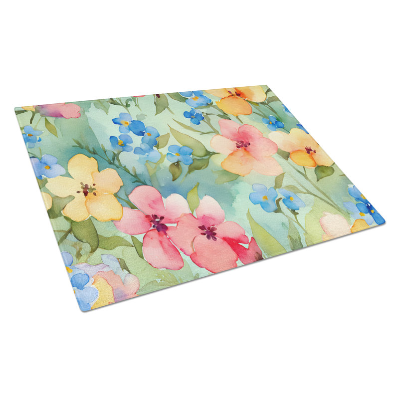 Grande planche à découper en verre à aquarelle Alaska Forget-me-nots
