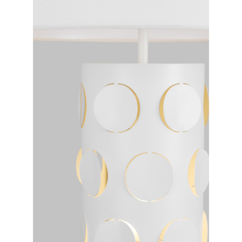 Dottie White Metal Table Lamp with Linen Shade