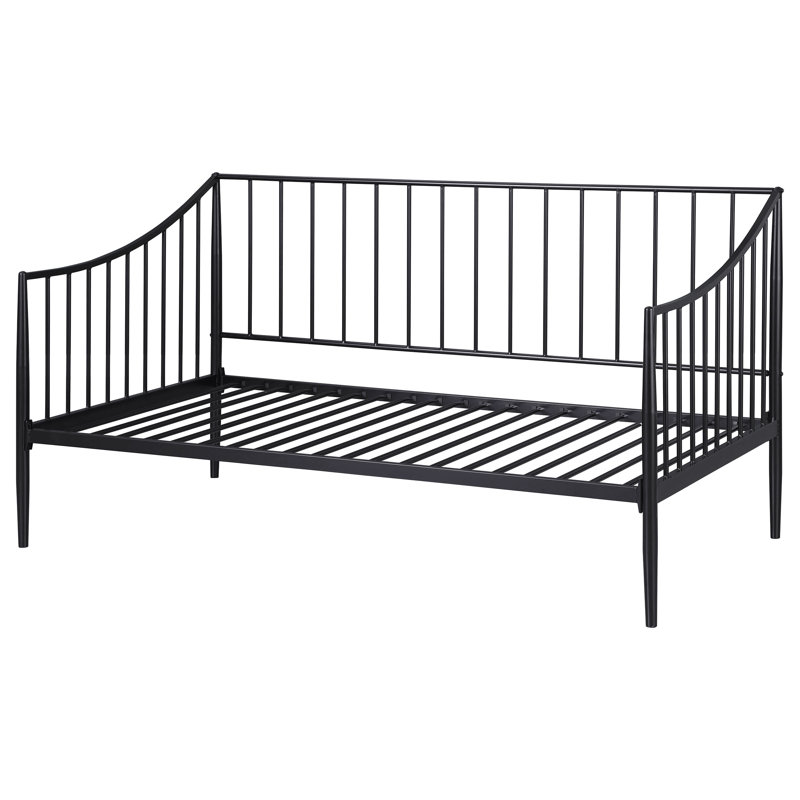 Matte Black Metal Twin Daybed Bed Frame