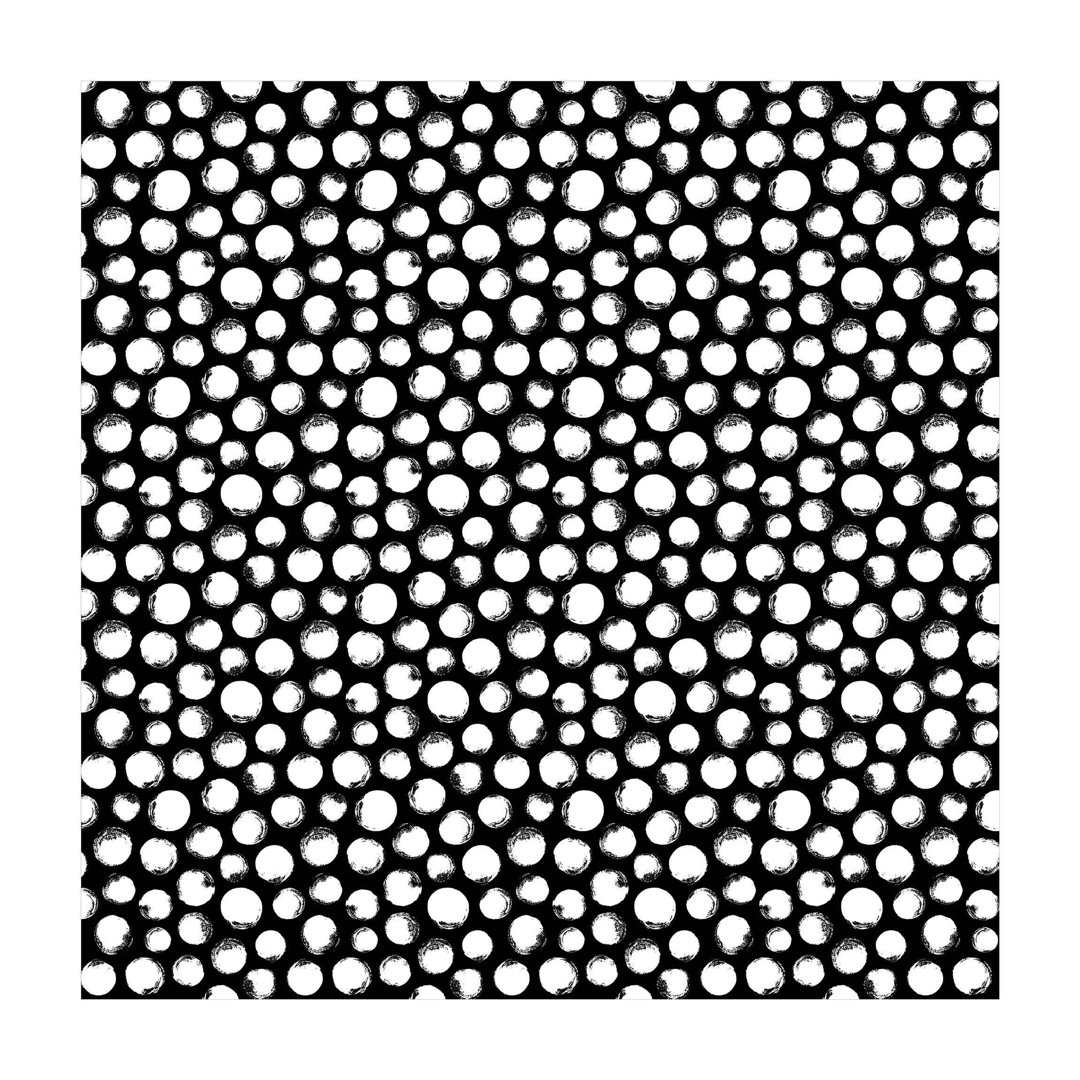 Vinyl-Teppich - Weie Tusche Polkadots Auf Schwarz-288451