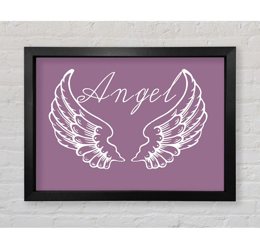 Mädchenzimmer Zitat Angel Wings 4 Dusty Pink Gerahmter Druck