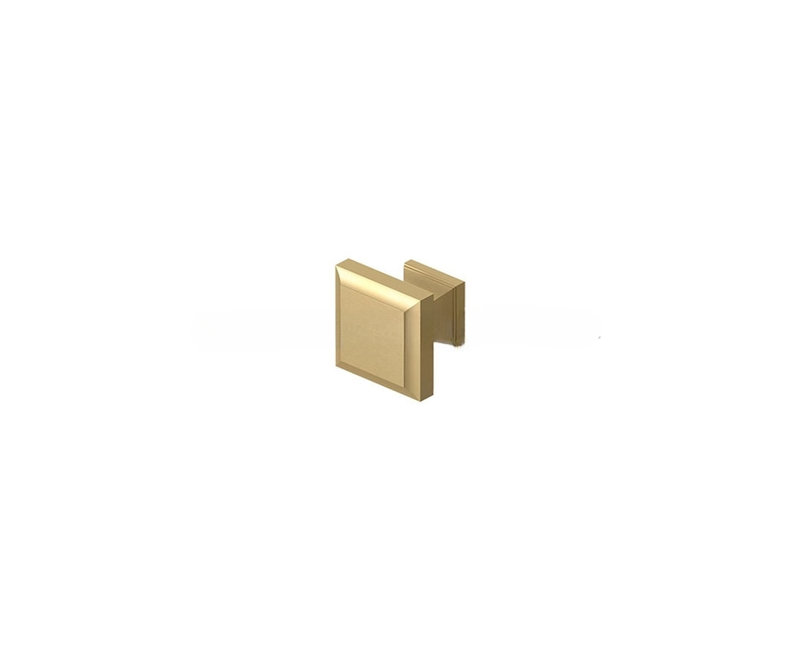 Poignée carrée décorative KS10U4, laiton brossé 1-3 / 16 "x 1-3 / 16", Laiton brossé