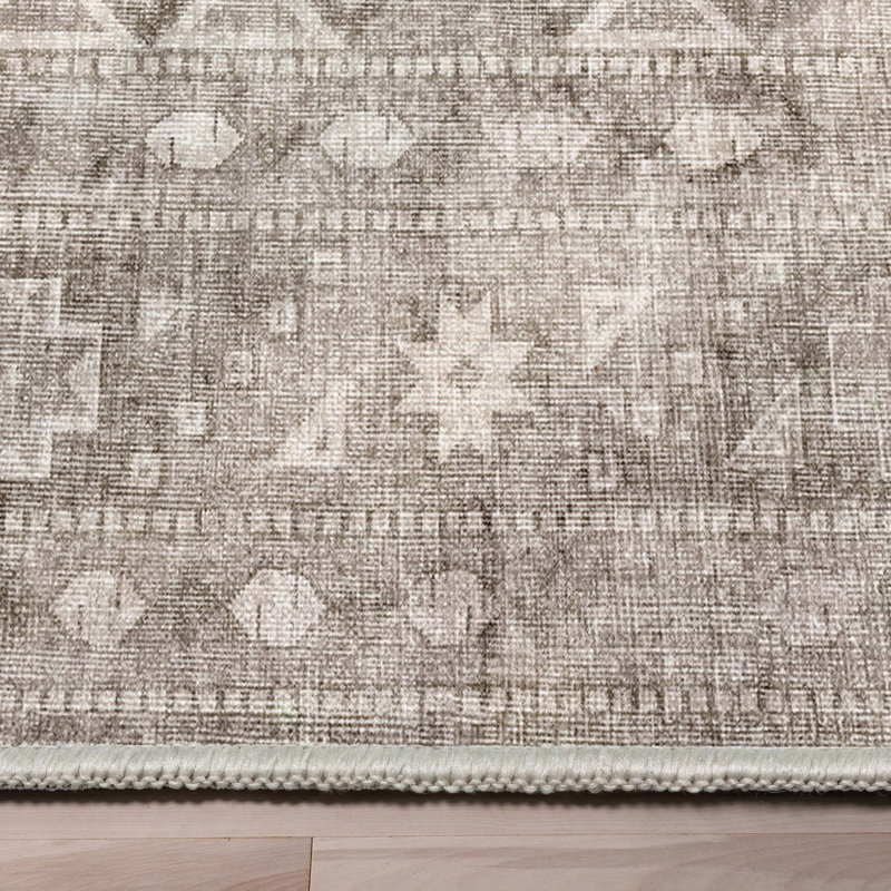Kehr Praha Vintage Global Tribal Beige Flat-Weave Rug, Rectangle 9'10" x 13'