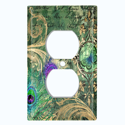 Patterned 1 - Gang Duplex Outlet Standard Wall Plate