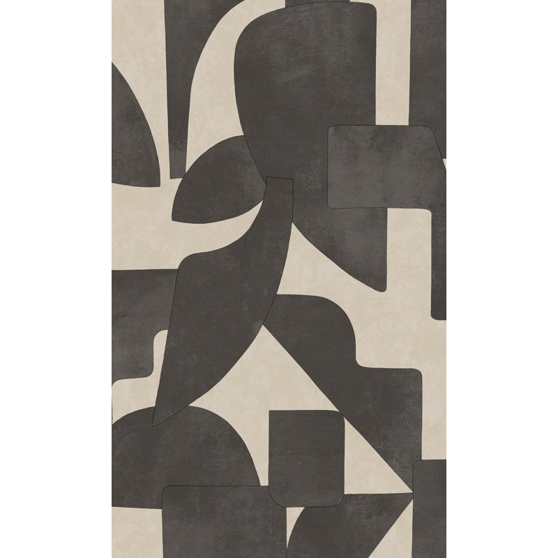 Rouleau de papier peint abstrait L 33 pi x l 21 po, Noir