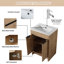 Ensemble de meuble-lavabo simple 24 po Diandrea avec 2 portes et lavabo en céramique-1803301694